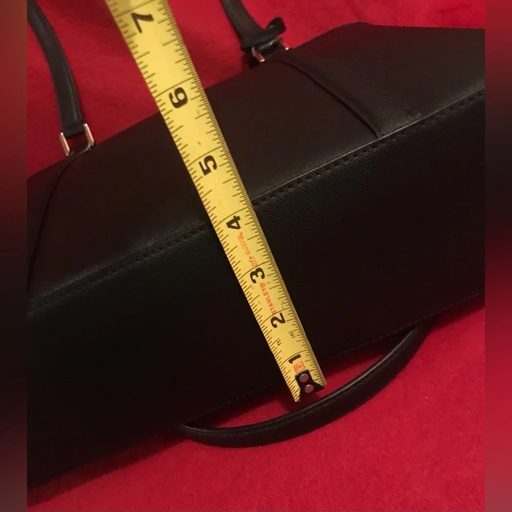 Michael Kors Black Leather Tote with Gold Logo Charm